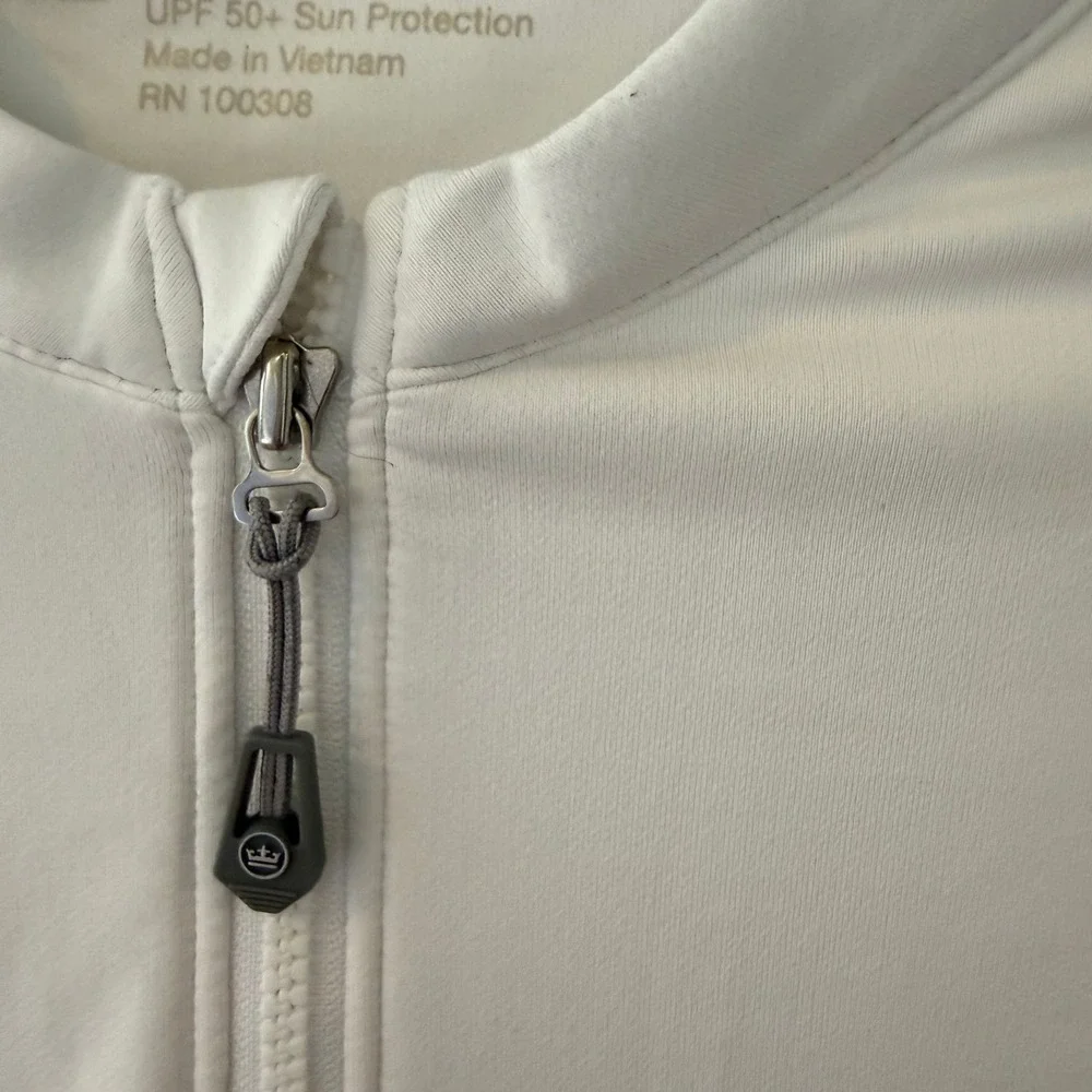 Peter Millar TCU Horned Frogs Full Zip Performance Jacket White XL UPF 50+